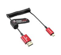 Alvin's Cables 8K 2.1 Micro HDMI to HDMI Ultra-Thin Coiled Cable for Atomos Ninja V, 8K@60Hz 4K@120Hz High-Speed HDMI Cable for Sony A7RIII A7II A7M3, for Canon R5 M6, for FUJIFILM X-T4 X-T3