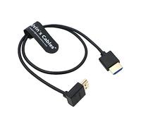 Alvin's Cables 8K HDMI 2.1 Cable High Speed Thin Straight HDMI to Up Angle HDMI for Atomos Ninja V Monitor, Z CAM E2, Sony FS5| FS7| A7S3 Cameras 19.7"|50CM