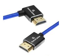Alvin's Cables 8K HDMI 2.1 High-Speed Cable 8K@60Hz 4K@120Hz Braided Coiled Cable for Atomos Ninja,for Feelworld,for Sony FS5 FS7 FX9,BMPCC,for Canon C300 C500,Right Angle Blue