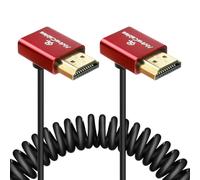Alvin's Cables 8K HDMI Cable 2.1 48Gbps High Speed Φ2.4mm Ultra-Thin HDMI 8K@60Hz 4K@120Hz for Sony A7 A9, BMPCC, for Canon C70, for Atomos Ninja, for SmallHD, Up to Up Angle Coiled Cable