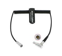 Alvin's Cables BMPCC 4K 6K Power Coiled Cable Weipu 2 Pin Female to Right Angle 2 Pin Male for Blackmagic Pocket Cinema Camera 4K 6K