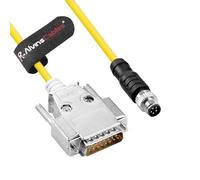 Alvin's Cables Cognex CCB-M8DSIO-05 M8 5-Pin B-Code to DB15 I/O Cable for Cognex In-sight 8000/Micro Series Industrial Vision System, CIO-MICRO I/O module,5M/16.4ft Yellow