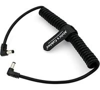 Alvin's Cables DC Power Cord 5.5 x 2.1mm DC Male Right Angle Coiled Power Cable for Atomos Shogun Monitor, Blackmagic Video Assist, Transmitters, Receivers