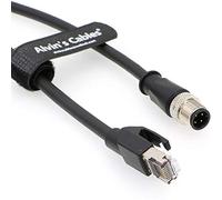 Alvin's Cables Ethernet Cable M12 4 Pin Male to RJ45 Male Network CAT5e Shielded Cord Industrial Ethernet Cable 9.8Ft/3M