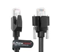 Alvin's Cables GigE Vision Cable Horizontal RJ45 Screw Lock Industrial Ethernet Cable Shielded CAT6a High-Flex Drag-Chain, Compatible with Cognex Keyence Basler Hikvision Camera 6.6ft