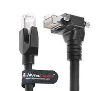 Alvin's Cables GigE Vision Cable Vertical RJ45 Screw Lock Industrial Ethernet Cable Shielded CAT6a High-Flex Drag-Chain, Compatible with Cognex Keyence Basler Hikvision Camera 32.8ft Down Angle