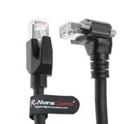 Alvin's Cables GigE Vision Cable Vertical RJ45 Screw Lock Industrial Ethernet Cable Shielded CAT6a High-Flex Drag-Chain, Compatible with Cognex Keyence Basler Hikvision Camera 16.4ft Up Angle