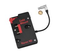 Alvin's Cables Gold Mount Battery Plate for DJI Ronin 4D, G-Mount Power Plate with D-Tap & 0B 2-Pin Outputs, Rotatable Right Angle 1B 6-Pin Power Cable, Black