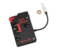Alvin's Cables Gold Mount Battery Plate for DJI Ronin 4D with 1B 6-Pin Female Power Cable, G-Mount Power Plate with D-Tap & 0B 2-Pin Outputs, Black