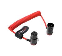 Alvin's Cables Low-Profile XLR 3 Pin Male to Female Ultra-Flexible Coiled Cable, Aramid-Reinforced for Sony|Canon|Blackmagic Pro Cameras & Studio Audio(Red)
