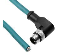 Alvin's Cables M12 A-Code 8 Pin Male Right Angle to Open End Power I/O Cable Cat6a High-Flex Shielded for Cognex Keyence Basler Industrial Automation Fieldbus Module 3.3ft/1m,Green