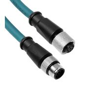 Alvin's Cables M12 A-Code 8 Pin Male to 8 Pin Female Cat6a High-Flex Shielded Sensor Actuator Cable for Cognex Industrial Camera 3.3ft, Green