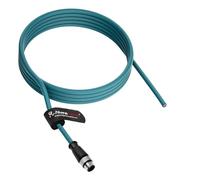 Alvin's Cables M12 A-Code 8 Pin Male to Open End Power I/O Cable Cat6a High-Flex Shielded for Cognex Keyence Basler Industrial Automation Fieldbus Module 6.6ft, Green