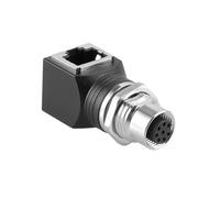 Alvin's Cables M12 A-Code 8-Pin to RJ45 Adapter Cat6a IP68 Waterproof Shielded, M12 Female to RJ45 Female Industrial Ethernet Connector for Cognex Keyence GigE Vision Basler AVT Sony CCD Cameras