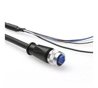 Alvin's Cables M12 A-Coded 4 Pin Female to Open End Power I/O Cable, Drag-Chain Sensor Actuator Cable for Industrial Automation 16.4ft/5m