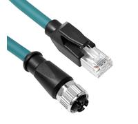 Alvin's Cables M12 X-Code 8 Pin Female to RJ45 Ethernet Cable Cat6a High-Flex Shielded for Cognex Keyence Basler Industrial Automation Fieldbus Module 3.3ft/1m,Green