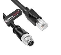 Alvin's Cables M12 X Coded 8 Pin Male to RJ45 Shielded Ethernet Cable M12 8 Position Cat6a Cable for Cognex Industrial Camera 8M/26ft