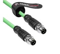 Alvin's Cables M8 A-Code 4 Pin Male to 4 Pin Cable High-Flex Shielded for Beckhoff ZK1090-3131 Industrial Automation EtherCAT Fieldbus 20in/50cm