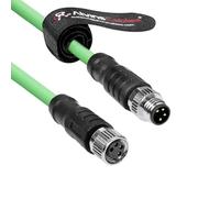 Alvin's Cables M8 A-Code 4 Pin Male to 4 Pin Female Cable High-Flex Shielded for Beckhoff ZK1090-3132 Industrial Automation EtherCAT Fieldbus 3.3ft/1m