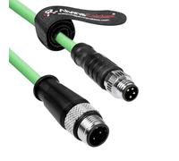 Alvin's Cables M8 A-Code 4 Pin Male to M12 D-Code 4 Pin Male Ethernet Cable High-Flex Shielded Cat6a for Beckhoff ZK1090-3161, PROFINET, EtherCAT, Industrial Automation, Robotics 49.2ft/15m