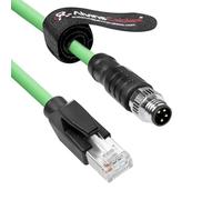 Alvin's Cables M8 A-Code 4 Pin Male to RJ45 Ethernet Cable Cat5e High-Flex Shielded for Beckhoff ZK1090-3191 Industrial Automation EtherCAT Fieldbus 33ft/10m