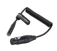 Alvin's Cables Mini XLR 3 Pin Male to XLR 3 Pin Female Coiled Audio Cable for Blackmagic Pocket Cinema Camera BMPCC 4K/6K, Video Assist 4K, Sharp 8K Cam
