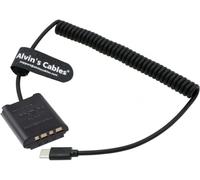 Alvin's Cables NP-BX1 Dummy Battery to PD USB-C Coiled Power Cable for Sony Cybershot ZV-1, DSC-RX1, RX1R, RX100 II III IV V VI VII, M2 M3 M4 M5 M6 M7, HX50 HX90 HX300 WX300 WX350 WX500 Cameras