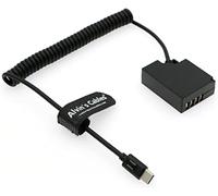 Alvin's Cables PD Type-C to Decoding NP-W126 Dummy Battery Coiled Power Cable for Fujifilm Fuji XT1 X-T10 XT2 X-T20 XT3 XT30 X-Pro2 X-Pro3 X-S10 X-E1 X-E2 X-E3 X-M1 X-A1 X-A2 HS50EXR HS35EXR Cameras
