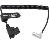 Alvin's Cables PORTKEYS BM5 BM7 Monitor Power Cable Right Angle 4 Pin Female to Anton Bauer D-TAP Male Coiled Power Cord