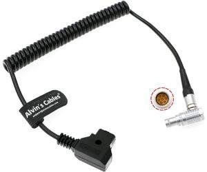 Alvin's Cables Power Cable for Tilta Nucleus-M Motor Right Angle 7 Pin Male to D-tap Coiled Cable for V-Mount Battery Plate