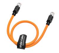 Alvin's Cables RJ45 Ethernet Cable, Cat6a Shielded Industrial Profinet Ethernet Cable High-Flex Drag-Chain High-Speed Gold-Plated Connectors for PLC, Robotics & Motion Control 49.2ft/15m Orange