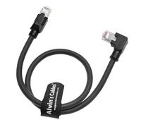 Alvin's Cables RJ45 Ethernet Cable, Left-Angle Cat6a Shielded Industrial Profinet Ethernet Cable High-Flex Drag-Chain High-Speed Gold-Plated Connectors for PLC, Robotics & Motion Control 1ft/30cm