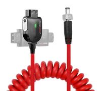 Alvin's Cables Smart Dtap to DC Cable for Atomos Ninja V, Ultra Flexible D-tap to 2.1 DC Right Angle Power Cable 2ft for Blackmagic Design Video Assist, SmallHD 702, for Feelworld FW568 Monitor, Red