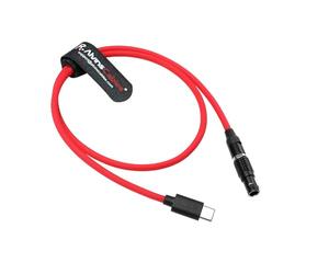 Alvin's Cables Ultra Soft USB-C Type-C to 2 Pin Male Black-Plated 12V Fast Charging Power Cable for SmallHD|Z-CAM|BMPCC Pyxis|Tilta|Teradek 60cm|24inches, Red