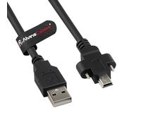 Alvin's Cables USB 2.0 Type-A to Locking Mini USB Cable, 15mm Dual-Screw Spacing for Daheng Industrial Camera, High Flex Drag Chain Shielded, Convex Port, 5m/16.4ft