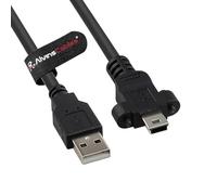Alvin's Cables USB 2.0 Type-A to Locking Mini USB Cable, 15mm Dual-Screw Spacing for Daheng Industrial Camera, High Flex Drag Chain Shielded, Flat Port, 5m/16.4ft