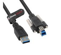 Alvin's Cables USB 3.0 Type-A to USB-B Screw Lock Data Cable for Machine Vision Industrial Camera, Printer, Scanner, 5Gbps High Flex Drag Chain Shielded, 2m/6.56ft