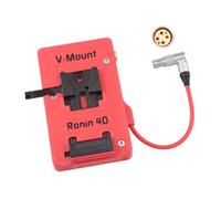 Alvin's Cables V Mount Battery Plate for DJI Ronin 4D, V-Mount Power Plate with D-Tap & 0B 2-Pin Outputs, Rotatable Right Angle 1B 6-Pin Power Cable, Red