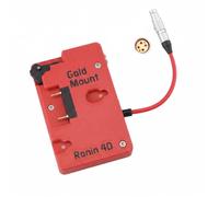 Alvin's Cables V-Mount Battery Plate for DJI Ronin 4D with 1B 6-Pin Female Power Cable, V-Mount Power Plate with D-Tap & 0B 2-Pin Outputs, Red