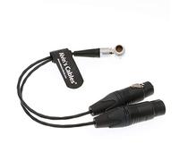 Alvin's Cables XLR Breakout Audio Input Cable for Atomos Shogun Monitor Recorder Right Angle 10 Pin to Dual XLR 3 Pin Female
