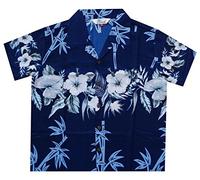 Alvish Hawaiian Shirts 35B Boys Bamboo Beach Aloha Party Camp Blue S