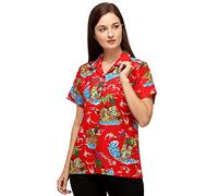 Alvish Hawaiian Shirts 49 Womens Reindeer Santa Beach Aloha Holiday Red XXL