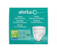 Alvita Highly Absorbent Incontinence Pants - Adult Pull-Up Pants for Bladder Weakness, Leak Protection & Odour Control (Pack of 14) - Award Winning Briefs (Large Super)