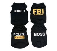 Alvivi 4 Pack Dog Cosplay Costumes Breathable Pet T-Shirts Summer Clothes Vest for Dogs Puppy Boy Girl Theme Parties Black S