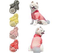 Alvivi 4 Piece Dog Hoodie Summer Breathable Mesh Sun Protection Vest with Short Sleeves,Two Legs for Small Dogs Teddy Poodle Multicolor XS