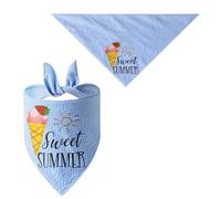 Alvivi Adjustable Hawaiian Dog Bandana Breathable Comfortable Pet Summer Cooling Scraf for Hot Weather Blue One Size