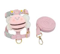 Alvivi Adjustable Pet Harness and Leash Set Cute Vest Harnesses Leash with Bee Decoration Small Medium Dogs Cat Pink S