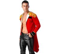 Alvivi Adult Mens Ring Master Jacket Ringleader Circus Showman Costume Open Front Tailcoat Outerwear Red S