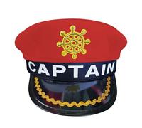 Alvivi Captain Yacht Sailors Hat Classic Yacht Rock Captain Cap Navy Costume Accessory For Halloween Party Red One Size