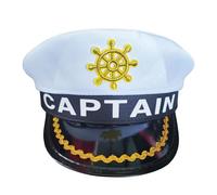 Alvivi Captain Yacht Sailors Hat Classic Yacht Rock Captain Cap Navy Costume Accessory For Halloween Party White One Size